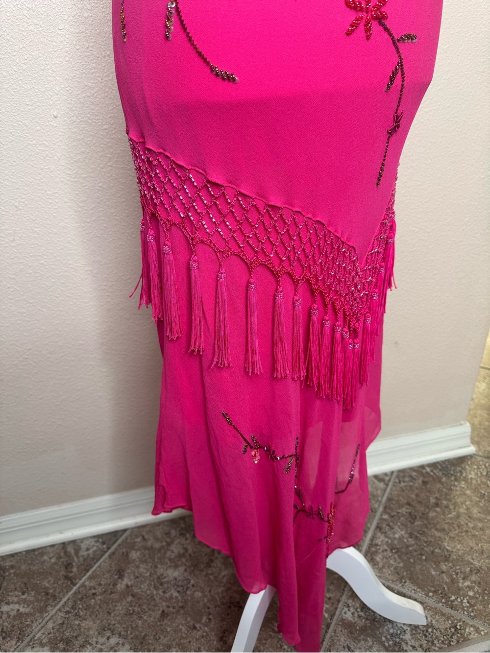 Cache pink fairy silk asymmetric vintage dress size 6 - Picture 12 of 16